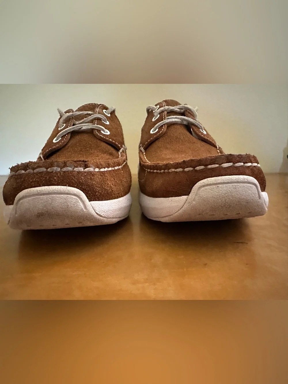 Visvim Hockney Folk Suede Boat Shoes in Light Brown, Size 12, Great Condition!